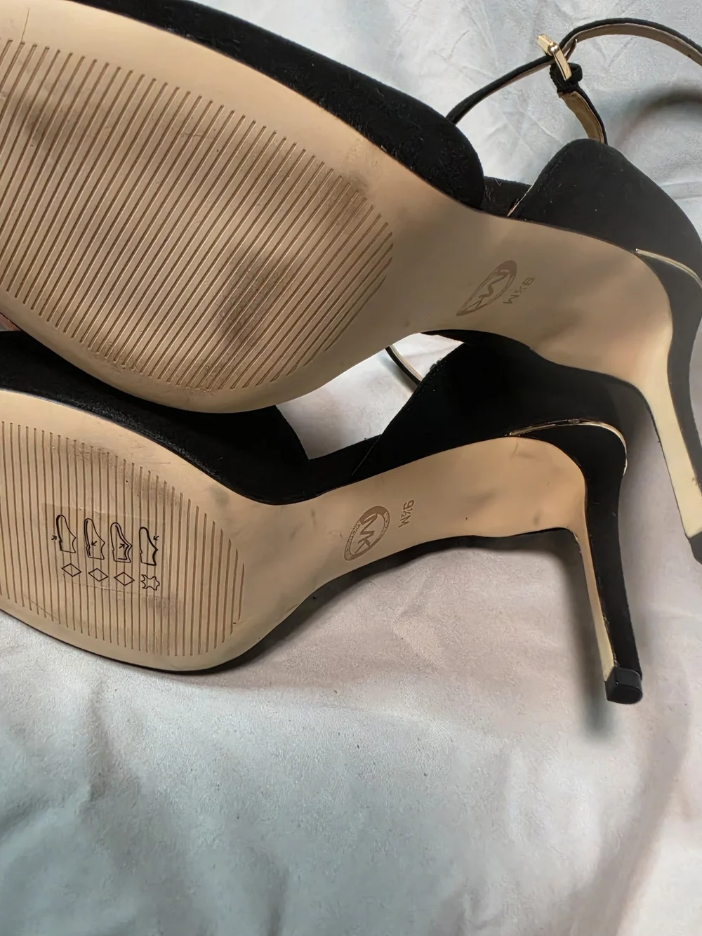 Michael Kors Black Suede Pointed-Toe Ankle-Strap Stilettos